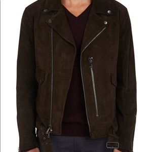 John Varvatos brown suede motorcycle jacket